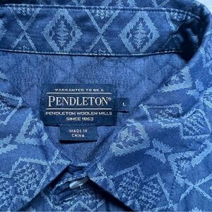Pendleton Blue Aztec Patterned Men's Shirt L